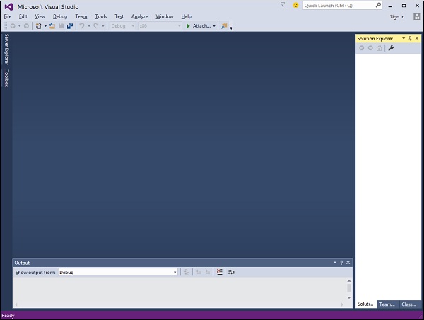 Main Window Visual Studio