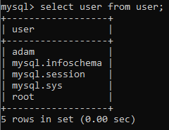  MySQL显示用户