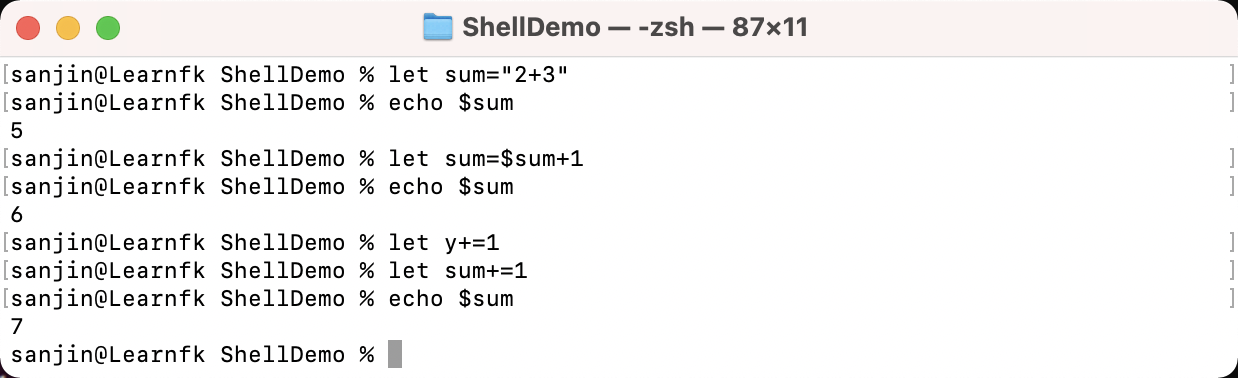 Linux Shell Scripting let command