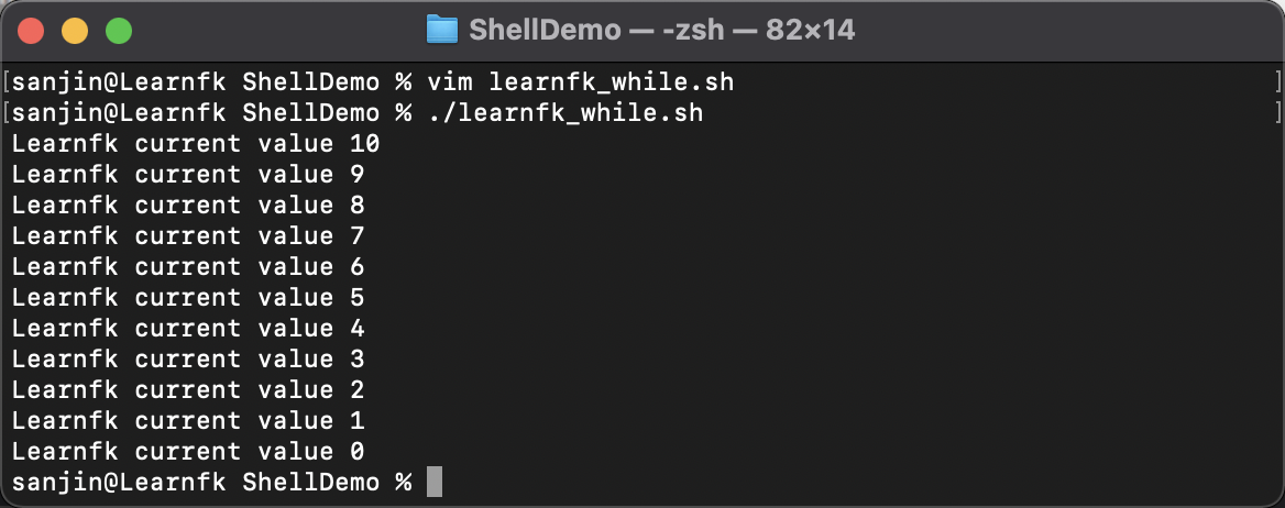Shell Scripting While loop 3