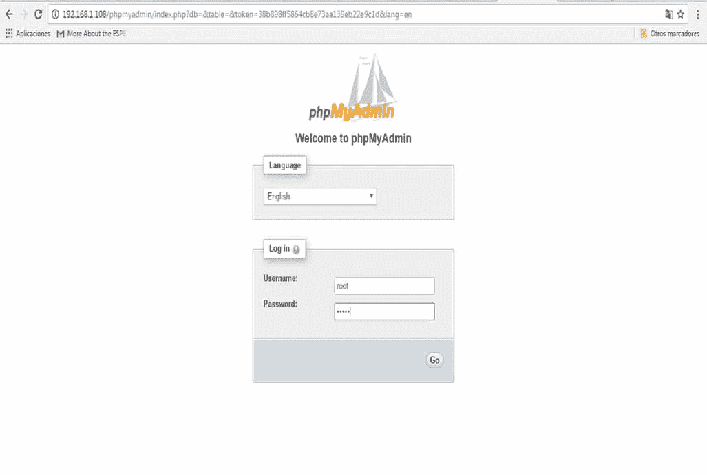 Entering to the phpMyAdmin remote panel