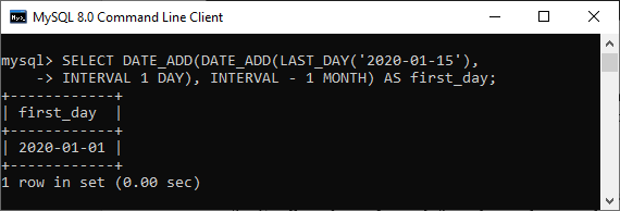 MySQL Datetime last_day() Function