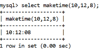 MySQL Datetime maketime() Function