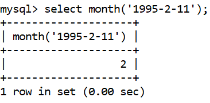 MySQL Datetime month() Function