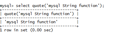 MySQL String QUOTE() Function