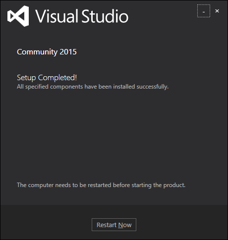 Visual Studio Installed